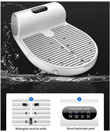 Body Hair Dryer with Gravity Sensor Natural Warm Air Wind and Cool Wind Whole Body Waterproof Blow Dryer Pet Dry Good for Bathroom/Swimming Pool Withweightscale - Buy Online on GoSupps.com