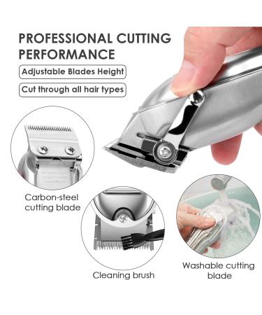Ceenwes Full Metal Hair Clippers for Men - Cordless LED Hair Trimmer & Grooming Kit with Cape - Professional Barber Hair Cutting Tools - Buy Online on GoSupps.com