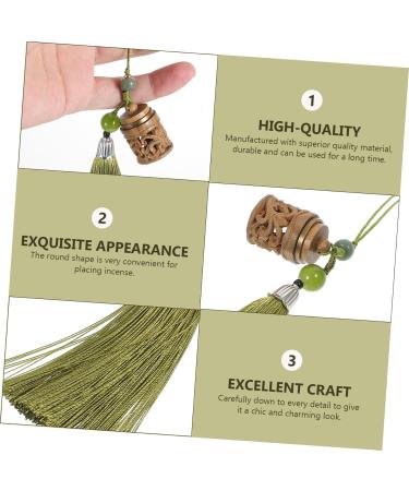 HEMOTON 1pc Green Sandalwood Incense Box Tassel Keychain Diffuser Pendant Hollow-Out Pedant Blush Cell Phone - Buy Online on GoSupps.com