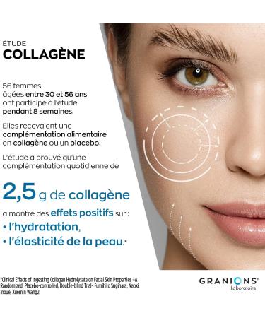 Marine Collagen Granions | Marine Collagen 2500mg + Zinc | Skin Hydrolyzed Hydrolyzed Marine Collagen Type 1 + Zinc Food Supplement - Marine Collagen Made in France - 60 Tablets - Buy Online on GoSupps.com