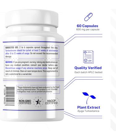 Turkesterone Europe 10% Complex with Hydroxypropyl---Cyclodextrin - 60 Capsules (500 mg) - Buy Online on GoSupps.com
