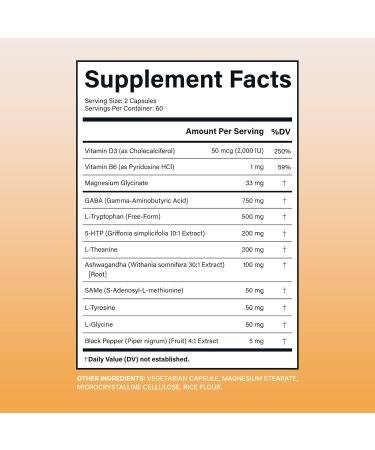 ACADEMICIAN Ashwagandha Supplements with GABA Supplement L-Tryptophan Capsule 5-HTP L-Theanine Capsules - 120 Count - Buy Online on GoSupps.com
