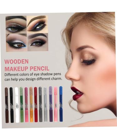 Baluue 12pcs Pearlescent Eyeshadow Pencil Eye Shadow Sticks Shimmer Eyeshadow Glitter Gel Makeup Powder 12.5X0.5cm Assorted Color - Buy Online on GoSupps.com