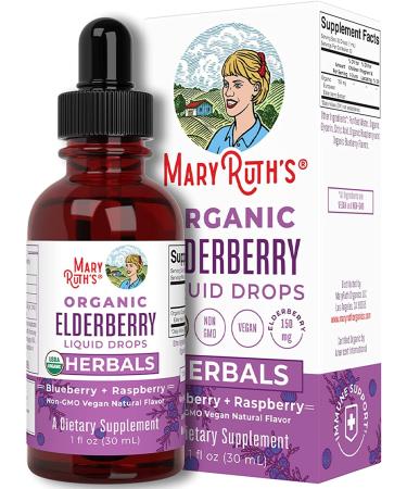 Elderberry Syrup by MaryRuth's | USDA Organic | Black Elderberry Liquid Drops for Immune Support | Sambucus Elderberry for Overall Health | Vegan | Non-GMO | Gluten Free | 30 Servings