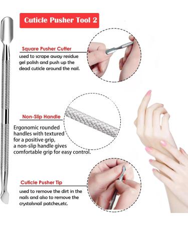 Stainless Steel Cuticle Cutter Set - Pusher, Nipper, Scissors & Scraper for Manicure & Pedicure - Buy Online on GoSupps.com