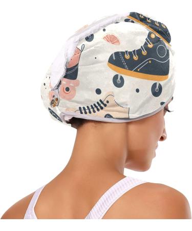 Skates Grapefruit Slices Hair Towels 2 Pack | Super Absorbent Quick Dry Hair Turbans for Women & Girls - Buy Online on GoSupps.com