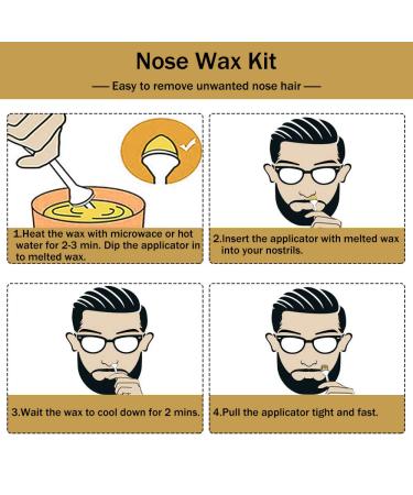 Men's Nose Wax Set - 12 Uses Nose Hair & Ear Wax Kit | Perfect Gift for Men | 100g - Buy Online on GoSupps.com