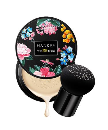 Mushroom head air cushion CC cream beauty cream exo too mushroom air pillow cc cream foundation cover concealer make-up moisturizing brightening pigment liquid fination women (C-hell white)