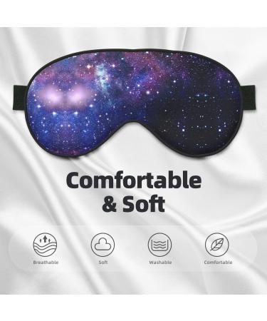 Blue & Purple Galaxy Print Soft Eye Mask - Comfortable Sleep Mask for Men & Women | Ideal for Travel & Rest - Buy Online on GoSupps.com