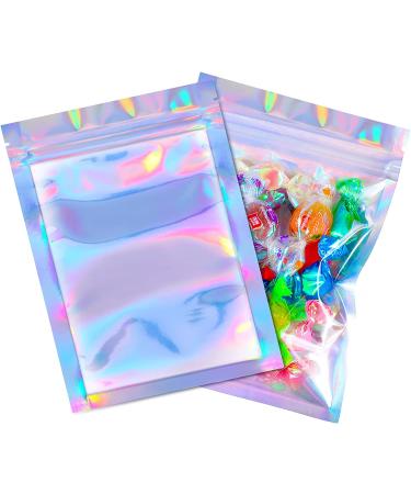 100 Pack 3x4 Inch Smell Proof Holographic Storage Bags for Food - Holographic Color - Buy Online on GoSupps.com