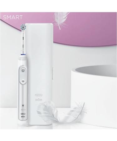 Buy Oral-B Smart Sensitive Electric Toothbrush - 5 Cleaning Modes Bluetooth App Visual Pressure Control Travel Case - Perfect Gift for Dental Care - White - Buy Online on GoSupps.com