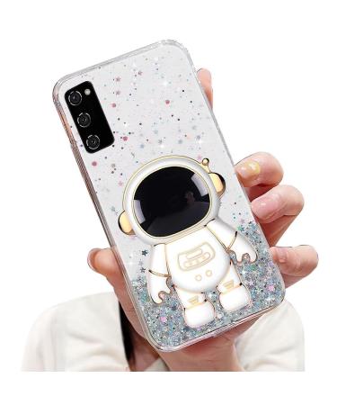 Tivenfezk nadoli for Samsung Galaxy A71 astronaut hidden standing caricature glitter stand soft silicone bling transparent protective cover samsung galaxy a71 clear