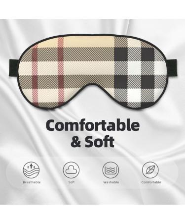 SSIMOO Gray Plaid Sleep Eye Mask for Women | Breathable Travel Eye Patch | Perfect Relaxation Accessory - Buy Online on GoSupps.com