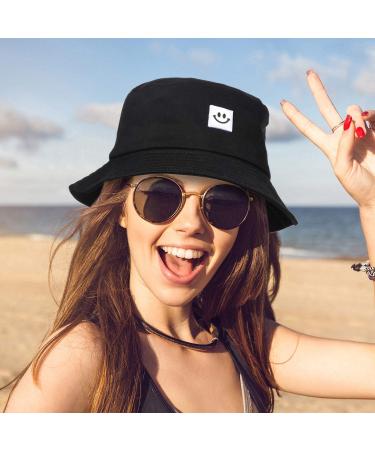 Smiling Face Bucket Hat | Cute Beach Sun Hat for Women & Men | Assorted Colors - Buy Online on GoSupps.com