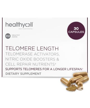 Healthycell Telomere Length Supplement - Anti-Aging Telomere Lengthening Supplements with Phytonutrients & Vitamins for Cellular Health - AC-11 Astragalus & Resveratrol - 30 Capsules