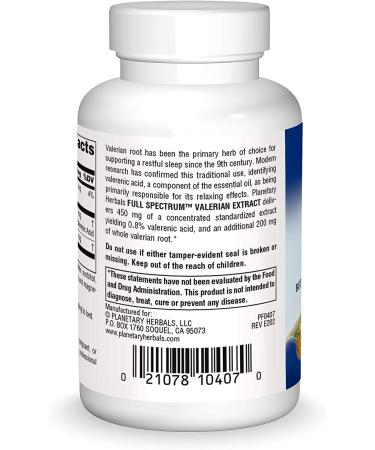 Planetary Herbals Valerian Extract 650mg - Full Spectrum, 60 Tablets for Natural Sleep Relief - Buy Online on GoSupps.com