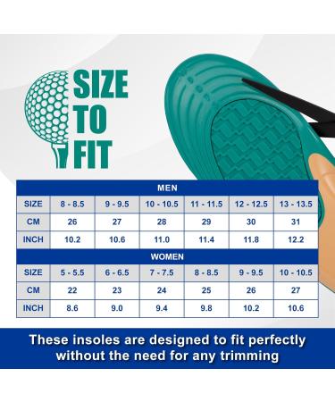 GED Golf Shoe Insoles for Men | Arch Support & Cushioning for Plantar Fasciitis | Enhanced Stability & Balance | US Size 13-13.5 - Buy Online on GoSupps.com