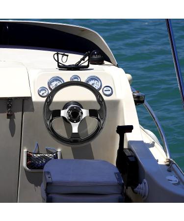 QYMOPAY 12.5 Boat Steering Wheel | Carbon Fiber, Anti-Slip | Marine Steering Wheel Adapter for Boats, Yachts, Pontoon Boats (Black) - Buy Online on GoSupps.com