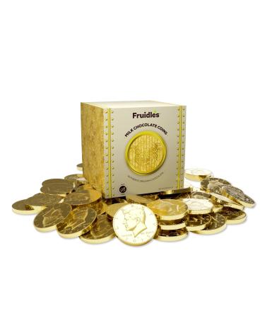 Milk Chocolate Coins - Chocolate Coins Wrapped in Gold, Chocolate Coins - Nut Free - Vault Design (Approximate 25 Coins) 8 Ounce (Pack of 1)