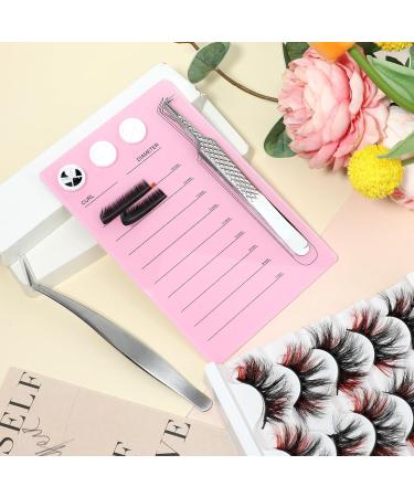 Acrylic Eyelash Extension Tool | Pink Lash Tile Holder & Organizer with Suction for Tweezers - Buy Online on GoSupps.com