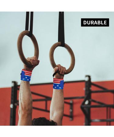 MASEDA Camouflage Wrist Wraps for Fitness Workouts - 1 Pair American Flag Design for Men and Women - Buy Online on GoSupps.com