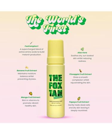 Buy The Fox Tan Rapid Banana Whip - Natural Tanning Accelerator Lotion for Darker Faster Tans | 200mL | Hydrated & Vibrant Skin - Buy Online on GoSupps.com
