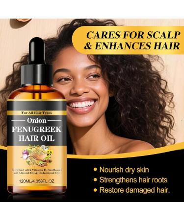 Huile capillaire l'oignon et au fenugrec huile nourrissante pour le cuir chevelu et les cheveux avec vitamine E pour cheveux secs et ab m s renforce les cheveux r duit la s cheresse am liore le - Buy Online on GoSupps.com