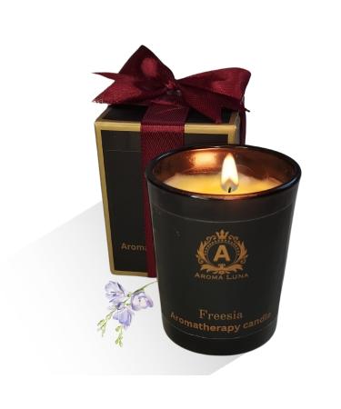 Luxury Scented Candles Set - Rose Lavender Miss Coco Freesia | Black Jar Collection | Perfect Gifts | Christmas Scents | Aromatherapy Bliss (Freesia) small