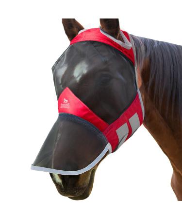 Harrison Howard CareMaster Pro Luminous Fine Mesh UV-proof Fleece Padding Fly Mask Full Face No Ears Ruby (M Cob) Cob (M) Ruby