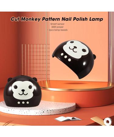 UV LED Nail Dryer 36W - Cute Cartoon Monkey Gel Polish Curing Lamp for Home Salon | 12Pcs Lamp Beads - Buy Online on GoSupps.com