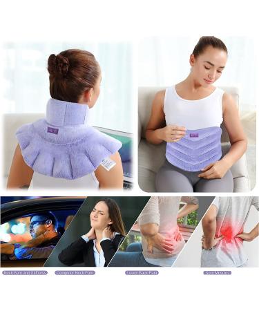 REVIX Microwave Heating Pads Set - Back Pain Relief, Neck Shoulder Wrap, Eye Mask - Purple - Buy Online on GoSupps.com