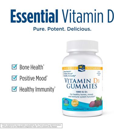 Nordic Naturals Vitamin D3 Gummies - Wild Berry 1000 IU | 60 Count - Buy Online on GoSupps.com