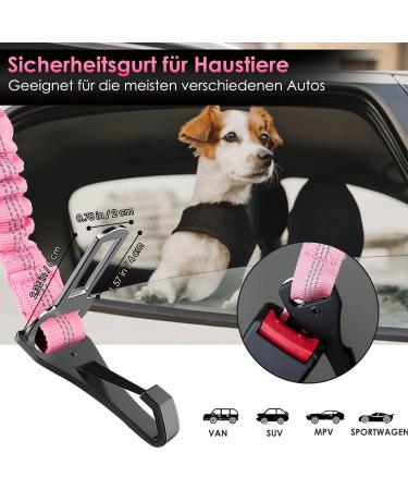 Buy Eyin 3-in-1 Dog Seat Belt - Reflective Elastic Bungee for All Breeds & Car Seats - 70cm Pink - International Shipping Available - Buy Online on GoSupps.com