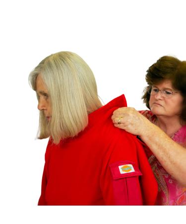 Twiddle AdaptiWrap - Adaptive Clothing For Women & Men - Long-Sleeved Back Closure Shirt for Alzheimer's & Dementia Patients XX-Small Cardinal