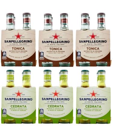 San Pellegrino Cedrata Soft Drink Test Bags + Tonica Rovere Disposable Glass Bottle 20cl (Pack of 24)