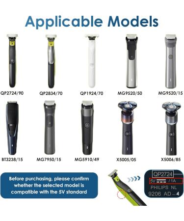 5V Chargeur Rasoir pour Philips OneBlade QP2824 QP2834 QP2734 QP2724 MG5920 MG7910 MG5910 X3001 S7887 Cordon de Chargeur avec 1m C ble de Charge USB - Buy Online on GoSupps.com
