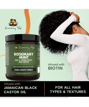 Sunny Isle Rosemary Mint Hair and Strong Roots Butter 8oz Infused with Biotin & Jamaican Black Castor Oil to Strengthen and Nourish Hair Follicles for Dry Scalp Split Ends & All Hair Types - Buy Online on GoSupps.com