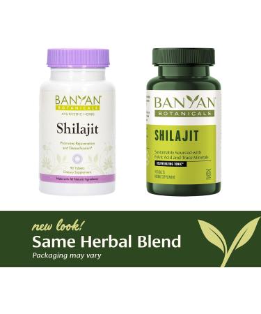 Banyan Botanicals Shilajit Tablets - Organic Mineral-Rich Supplement for Detox and Healthy Aging - 90 ct - Non GMO Vegan - Buy Online on GoSupps.com