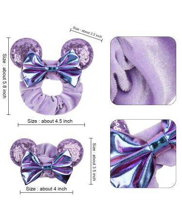 Lanmerry Purple Mermaid Sequin Velvet Scrunchies Hair Ties - Mermaid-FQ - Buy Online on GoSupps.com