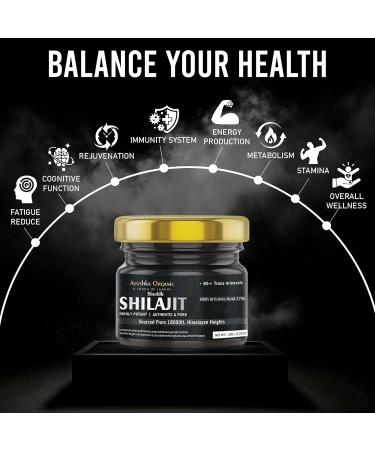 AYUSHKA ORGANIC Himalayan Shilajit Resin 20g Natural Wellness Support & Daily Vitality Booster for Men & Women 20g Rich Resin for Everyday Vitality & Balance - Buy Online on GoSupps.com