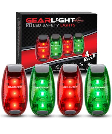GearLight S1 LED Safety Lights 4 Pack for Boat, Kayak, Bike, Dog Collar, Stroller, Runners and Night Running - Clip On, Strobe, Warning, Flashing, Blinking, Reflective Light Accessories