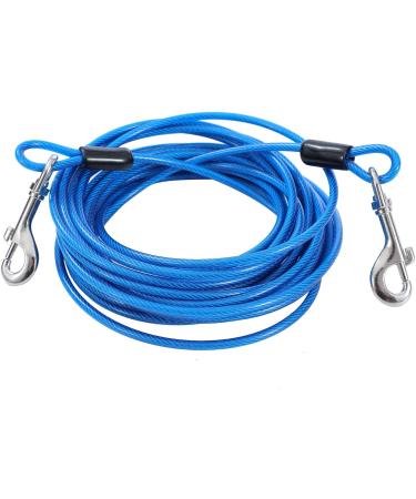 TOPWAY Dog Tie Out Cable 9m/30ft Galvanized Steel Dog Leads with Swivel Hooks Dog Tether Chain for Outdoor Yard and Camping Puppy Pets and Dogs Blue - Buy Online on GoSupps.com