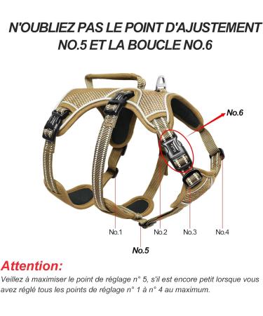 Heele Brown Dog Harness - Reflective Chest Harness with Robust Handle Breakout Buckle & Panic Clip - Perfect Fit for Your Dog - Buy Online on GoSupps.com