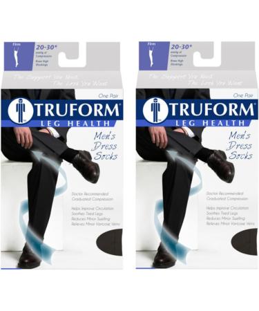 Truform Compression Knee High Dress Socks 20-30 mmHg - Black Medium (Pack of 2) - Ideal for Travel & Everyday Use - Buy Online on GoSupps.com