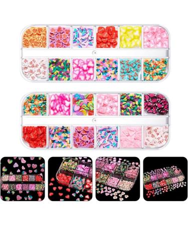 Love Nail Charms 2 Boxes Love Heart Nail Art Slices 3D Nail Art Stickers DIY Polymer Clay Slice Charm for DIY Crafts Nail Art Cellphone Decoration Manicure Tool Nail Charms Nail Art Studs - Buy Online on GoSupps.com