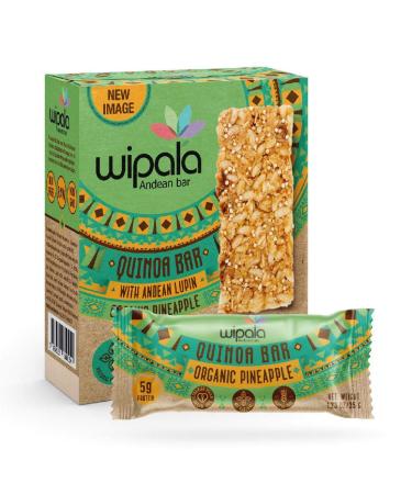 Wipala Protein Bars - Pineapple : Made with Quinoa and Andean Lupin, Vegan, Nut Free, Gluten Free, Non-GMO, 12 Pack