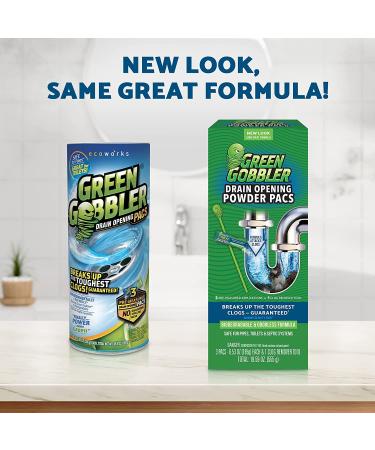 Green Gobbler Drain Opener Pacs - Hair & Toilet Clog Remover | Sinks & Tub Cleaner - Buy Online on GoSupps.com