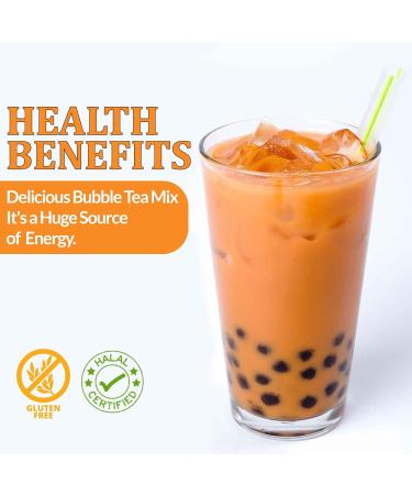 Thai Milk Tea Premium Bubble Tea Powder (1kg / 33 servings) - Make Bubble Tea at Home - Ideal for Frappes Coffee Boba Tea Milkshakes - Gluten Free Halal Certified - Buy Online on GoSupps.com