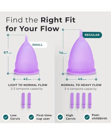 EcoBlossom Reusable Menstrual Cup Set - The Most Reliable Medical Grade Silicone Period Cups - Comfortably use for 12 Hours (2 Large Cups) Large (Pack of 2) - Buy Online on GoSupps.com