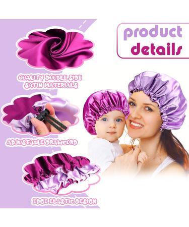Satin Mommy and Me Bonnet Set - Adjustable Hair Cap for Women, Girls, Kids, and Toddlers - Cute Style (13 Inch & 8.7 Inch) - Buy Online on GoSupps.com